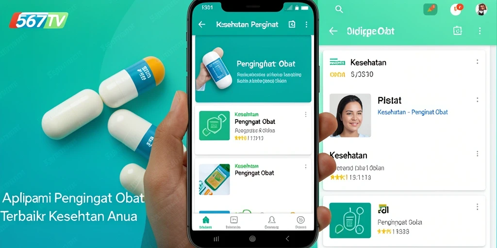 Antarmuka aplikasi Pengingat Obat 567TV yang sederhana dan mudah digunakan.