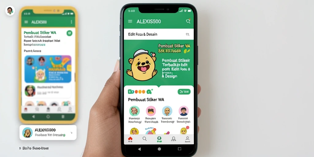 Antarmuka ALEXIS500 dengan fitur Pembuat Stiker WA yang mudah digunakan.