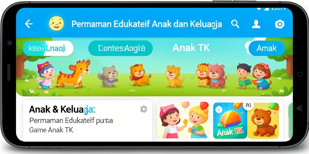 Antarmuka pengguna C0077 menampilkan permainan edukatif yang menarik.