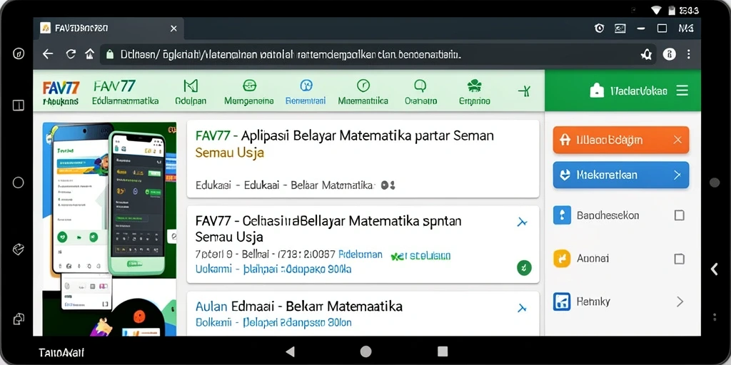 Screenshot FAV77 menampilkan antarmuka belajar interaktif dan menyenangkan.
