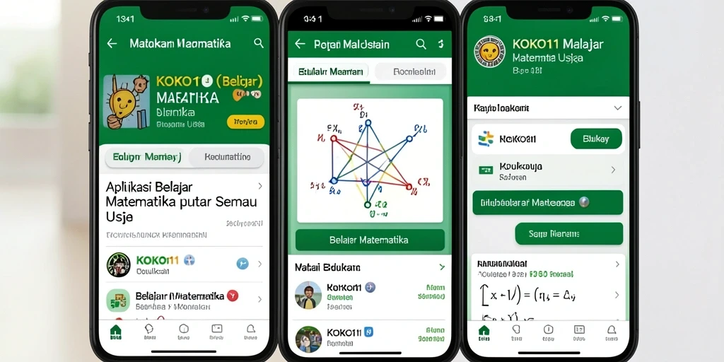 Tampilan antarmuka KOKO11 yang menarik untuk belajar matematika.