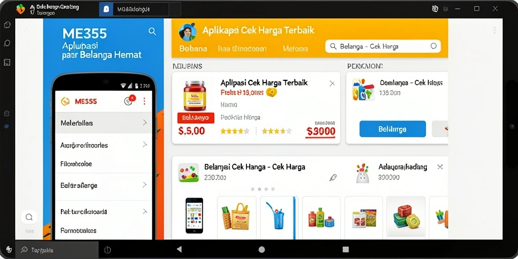 Antarmuka ME355 menampilkan informasi harga produk secara jelas.