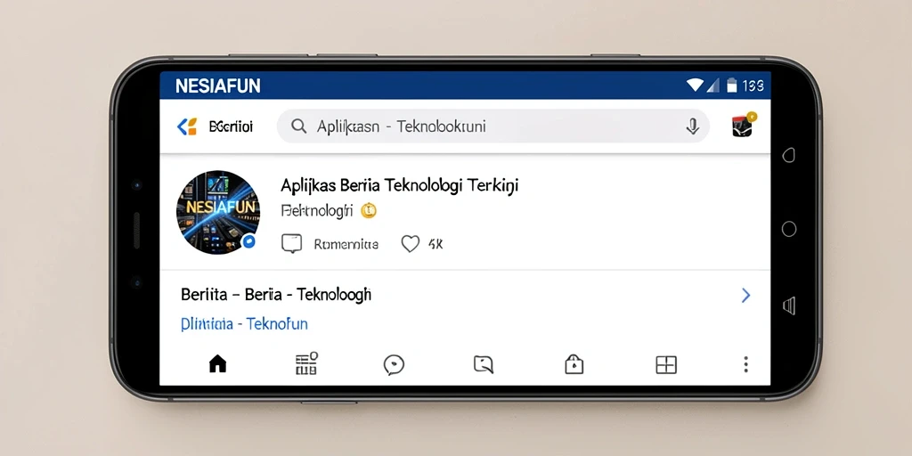 Screenshot antarmuka utama aplikasi NESIAFUN yang menampilkan berita teknologi terbaru.
