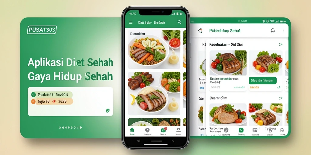 Antarmuka PUSAT303 yang intuitif dengan fungsi Diet Sehat.