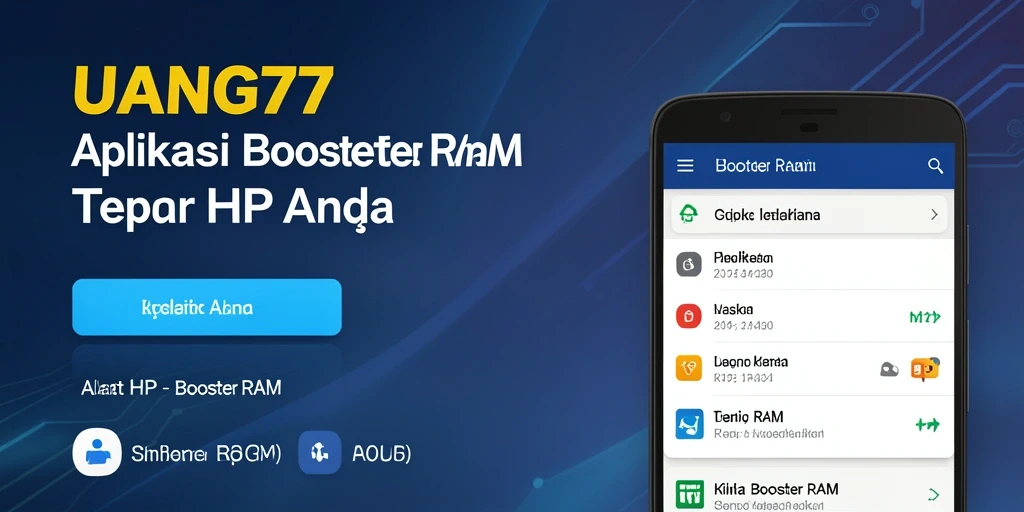 Tampilan antarmuka aplikasi UANG77 untuk pembersihan RAM.
