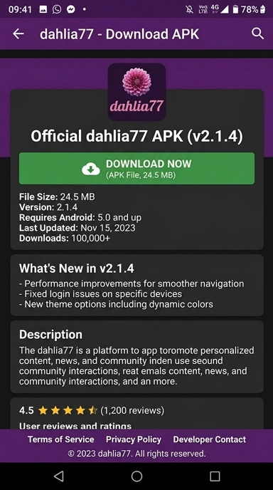 Unduh dan Instal APK dahlia77 untuk Android